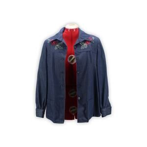 Vintage Chore Coat - Embroidered Roses Jacket